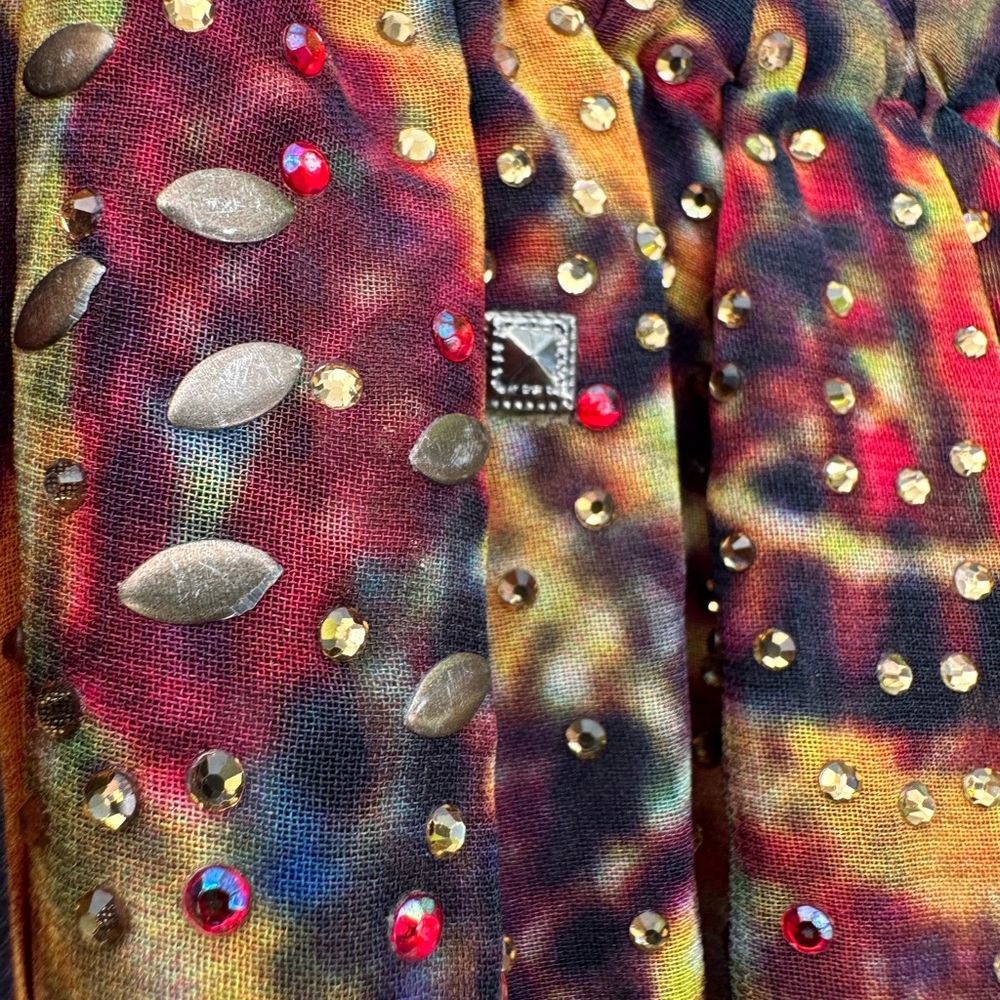 Soft Surroundings Red, Black & Gold Patterned Maxi Dress - Picture 2 of 8